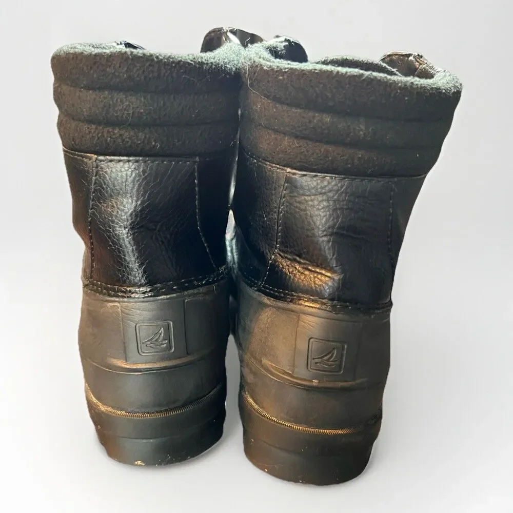 SPERRY Men’s Black Waterproof‎ Avenue Round Toe Lace-Up Duck Boots 8.5 M